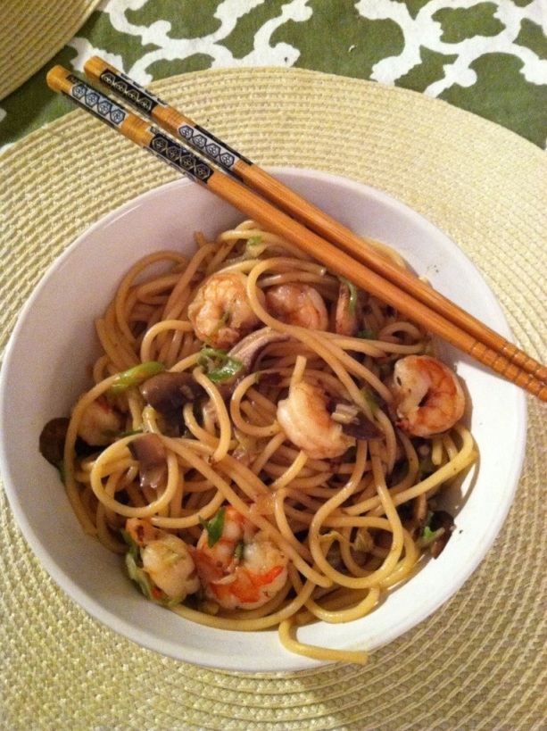 Mushroom and Shrimp Noodle Bowls